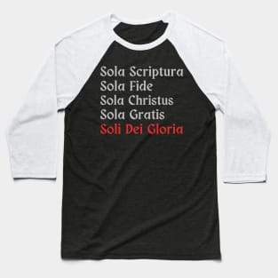 Five Solas with light gray text Baseball T-Shirt